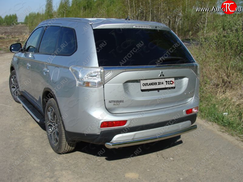 15 999 р. Защита задняя (центральная нержавейка 60,3 мм) ТСС Тюнинг  Mitsubishi Outlander  GF (2014-2016) 1-ый рестайлинг  с доставкой в г. Пермь
