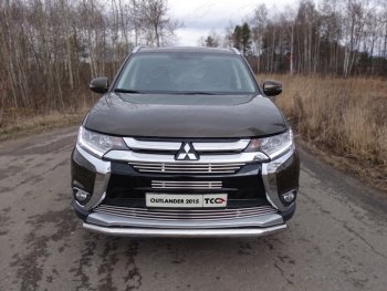 Защита передняя нижняя короткая 60,3 мм ТСС Тюнинг Mitsubishi Outlander  GF (2015-2018) 2-ой рестайлинг (нержавейка)