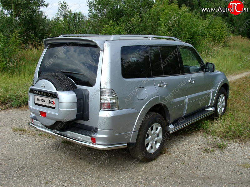 21 999 р. Защита задняя (центральная нержавейка 60,3 мм) ТСС Тюнинг  Mitsubishi Pajero  4 V80 (2011-2014) 3 дв. 1-ый рестайлинг  с доставкой в г. Пермь