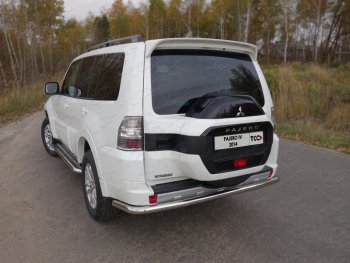 Защита задняя (центральная нержавейка 60,3 мм) ТСС Тюнинг Mitsubishi Pajero  4 V90 (2014-2020) 2-ой рестайлинг