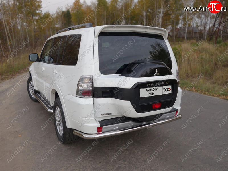 21 999 р. Защита задняя (центральная нержавейка 60,3 мм) ТСС Тюнинг  Mitsubishi Pajero  4 V90 (2014-2020) 2-ой рестайлинг  с доставкой в г. Пермь