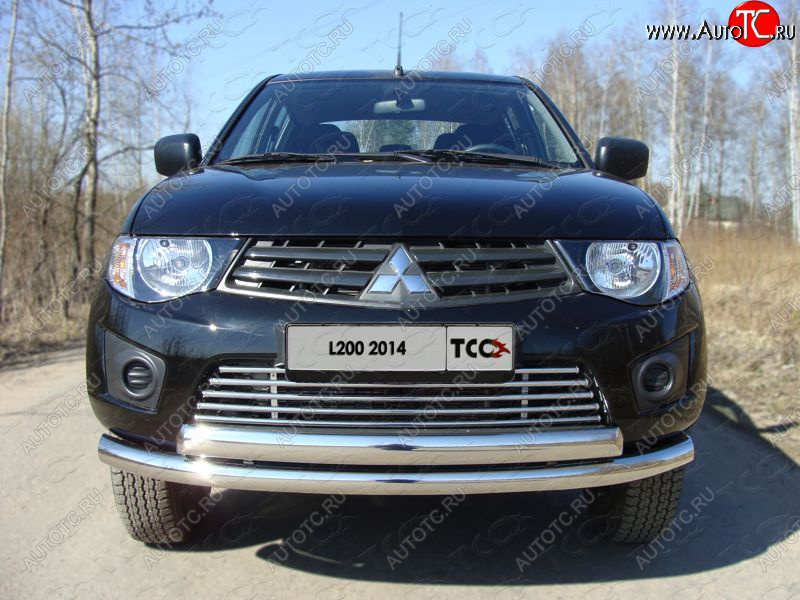 8 799 р. Декоративная вставка переднего бампера ТСС Тюнинг  Mitsubishi L200  4 (2013-2016)  рестайлинг (d 16 мм)  с доставкой в г. Пермь
