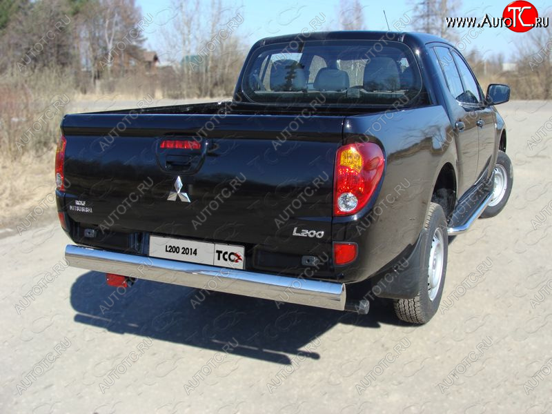 12 999 р. Защита задняя (центральная 120х60 мм) ТСС Тюнинг  Mitsubishi L200  4 (2013-2016)  рестайлинг (центральная)  с доставкой в г. Пермь