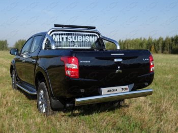 Защита задняя (центральная 120х60 мм) ТСС Тюнинг Mitsubishi L200  5 KK,KL (2015-2019) дорестайлинг (центральная)