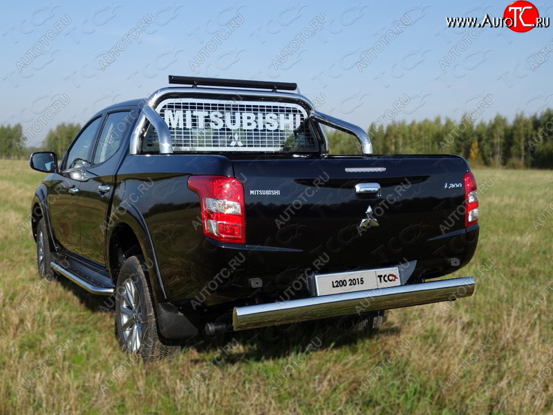 17 899 р. Защита задняя (центральная 120х60 мм) ТСС Тюнинг  Mitsubishi L200  5 KK,KL (2015-2019) дорестайлинг (центральная)  с доставкой в г. Пермь