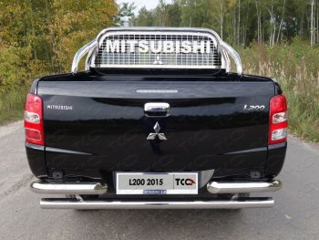 Защита кузова и заднего стекла (только для кузова) d 75*42 мм ТСС Тюнинг Mitsubishi L200  5 KK,KL (2015-2019) дорестайлинг (нержавейка)