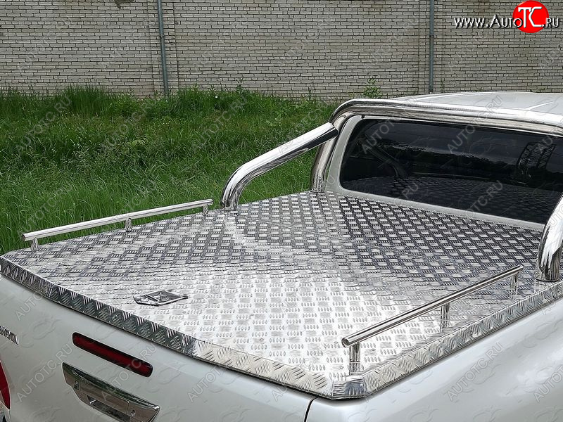 12 199 р. Рейлинги длинные ТСС Тюнинг Mitsubishi L200 5 KK,KL рестайлинг (2018-2022) (нержавейка)  с доставкой в г. Пермь