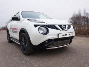 Защита переднего бампера нижняя d42,4 мм ТСС Тюнинг Nissan Juke 1 YF15 рестайлинг (2014-2020) (нержавейка)