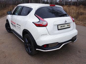Защита заднего бампера d 42,4 мм ТСС Тюнинг Nissan Juke 1 YF15 рестайлинг (2014-2020) (нержавейка)