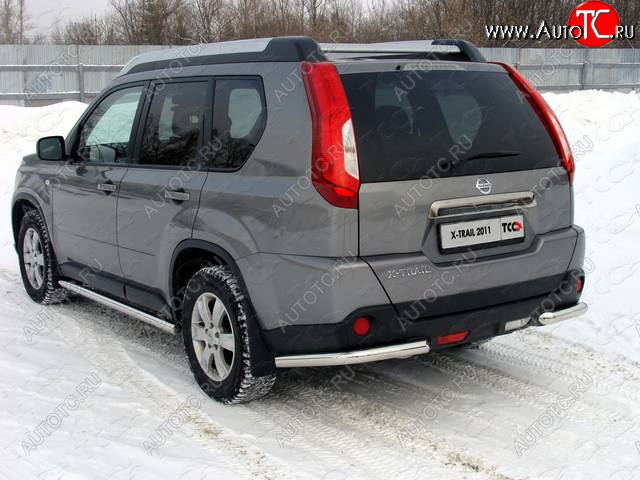 11 749 р. Защита заднего бампера (уголки, d60,3 мм) TCC Nissan X-trail 2 T31 рестайлинг (2010-2015)  с доставкой в г. Пермь