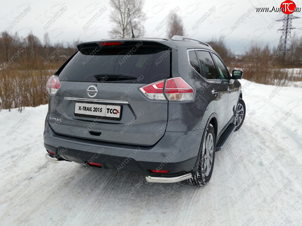 17 649 р. Защита заднего бампера (уголки, d60,3 мм) TCC  Nissan X-trail  3 T32 (2013-2018) дорестайлинг  с доставкой в г. Пермь