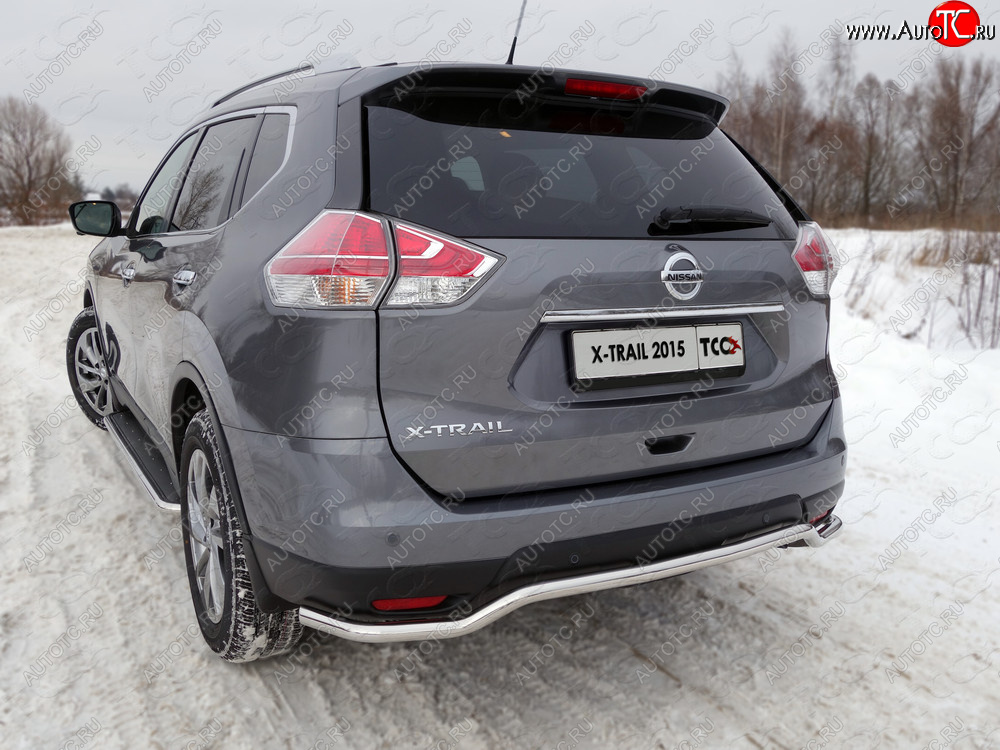 20 599 р. Защита задняя (нержавейка d42,4 мм), ТСС Тюнинг  Nissan X-trail  3 T32 (2013-2018) дорестайлинг  с доставкой в г. Пермь
