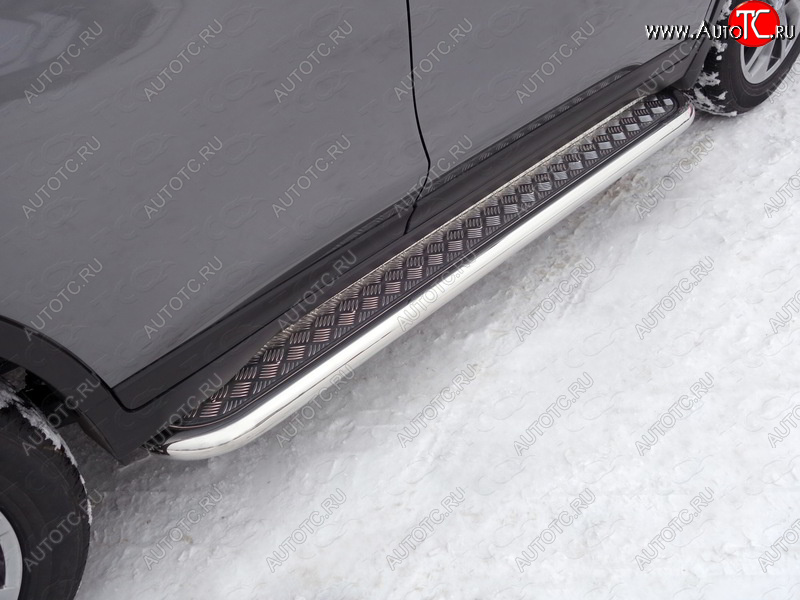 36 999 р. Пороги с площадкой 60,3 мм ТСС Тюнинг Nissan X-trail 3 T32 рестайлинг (2017-2022) (серые)  с доставкой в г. Пермь