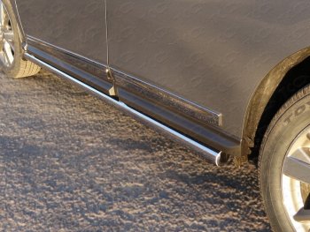 Защита порогов труба 76,1 мм ТСС Тюнинг Nissan Pathfinder  R52 (2012-2017) дорестайлинг (серые)