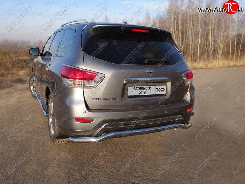 24 999 р. Защита задняя (нержавейка 60,3 мм) ТСС Тюнинг Nissan Pathfinder R52 дорестайлинг (2012-2017)  с доставкой в г. Пермь