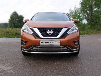 Защита переднего бампера нижняя d42,4 мм ТСС Тюнинг Nissan Murano  3 Z52 (2015-2022) дорестайлинг (нержавейка)