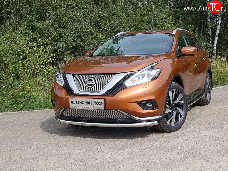 20 599 р. Защита переднего бампера нижняя d60,3 мм ТСС Тюнинг  Nissan Murano  3 Z52 (2015-2022) дорестайлинг (нержавейка)  с доставкой в г. Пермь