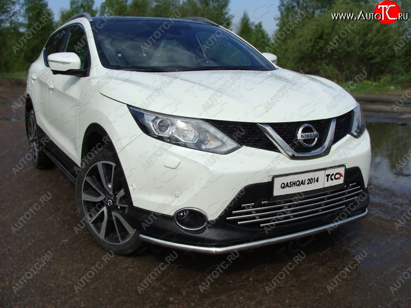 14 699 р. Защита переднего бампера нижняя 42,4 мм ТСС Тюнинг Nissan Qashqai 2 J11 дорестайлинг (2013-2019) (нержавейка)  с доставкой в г. Пермь