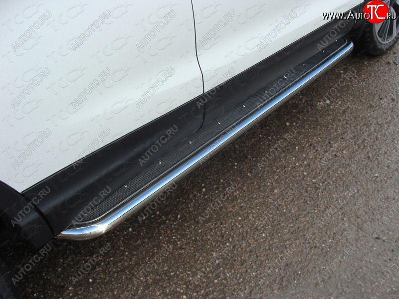 36 999 р. Пороги с площадкой 42,4 мм ТСС Тюнинг  Nissan Qashqai  2 (2013-2019) J11 дорестайлинг (нержавейка)  с доставкой в г. Пермь