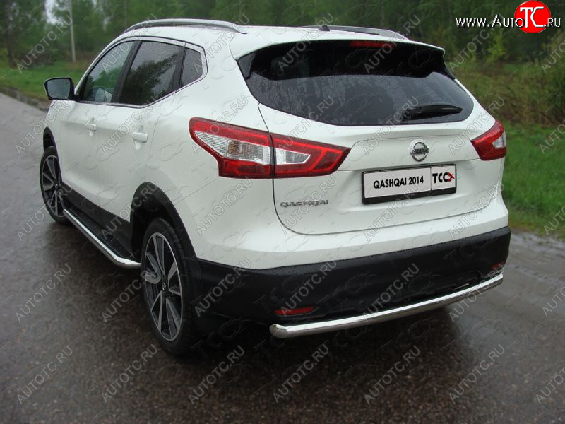 17 649 р. Защита задняя (центральная нержавейка 60,3 мм) ТСС Тюнинг Nissan Qashqai 2 J11 дорестайлинг (2013-2019)  с доставкой в г. Пермь