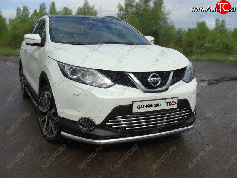 18 999 р. Защита переднего бампера нижняя d60,3 мм ТСС Тюнинг Nissan Qashqai 2 J11 дорестайлинг (2013-2019) (нержавейка)  с доставкой в г. Пермь