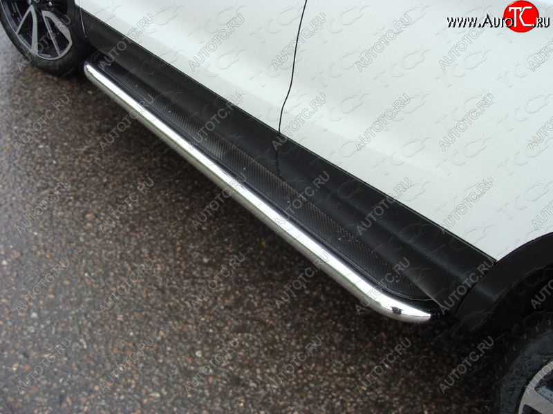 41 749 р. Пороги с площадкой 60,3 мм ТСС Тюнинг  Nissan Qashqai  2 (2013-2019) J11 дорестайлинг (нержавейка )  с доставкой в г. Пермь