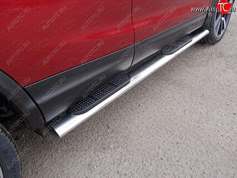 38 799 р. Пороги овальные с накладкой 120х60 мм, ТСС Тюнинг Nissan Qashqai 2 J11 рестайлинг (2017-2022)  с доставкой в г. Пермь