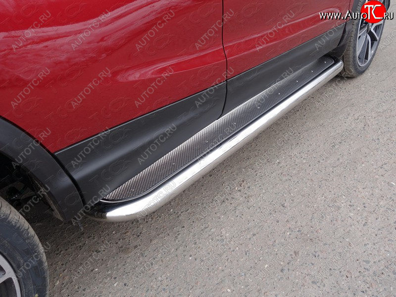 41 749 р. Пороги с площадкой 60,3 мм ТСС Тюнинг Nissan Qashqai 2 J11 рестайлинг (2017-2022) (нержавейка)  с доставкой в г. Пермь