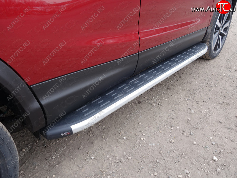 20 599 р. Пороги алюминиевые с пластиковой накладкой ТСС Тюнинг Nissan Qashqai +2 1 J10 рестайлинг (2010-2014) (серые)  с доставкой в г. Пермь