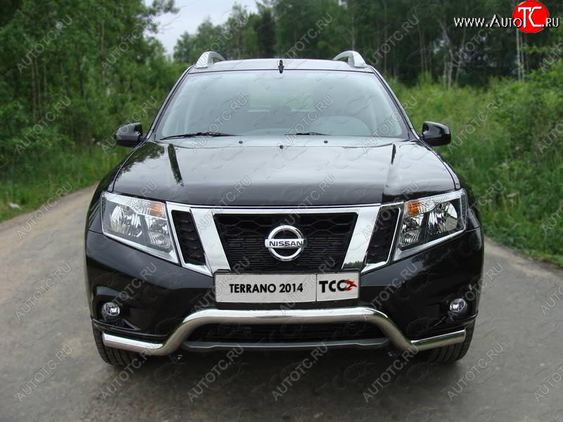 17 649 р. Защита переднего бампера кенгурин 60,3 мм ТСС Тюнинг Nissan Terrano D10 дорестайлинг (2013-2016) (нержавейка)  с доставкой в г. Пермь