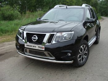 Защита переднего бампера нижняя d60,3 мм ТСС Тюнинг Nissan Terrano D10 дорестайлинг (2013-2016) (нержавейка)