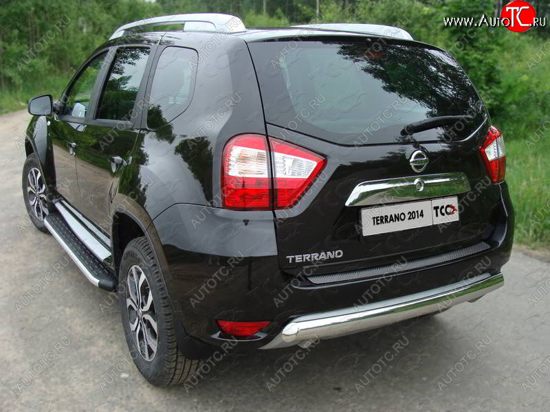15 899 р. Защита задняя (центральная овальная 75х42 мм) ТСС Тюнинг Nissan Terrano D10 дорестайлинг (2013-2016) (центральная)  с доставкой в г. Пермь