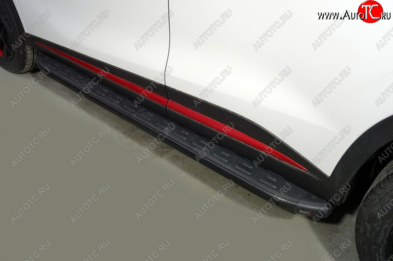 21 999 р. Пороги алюминиевые с пластиковой накладкой ТСС Тюнинг  Omoda C5 (2021-2025) (карбон черные)  с доставкой в г. Пермь