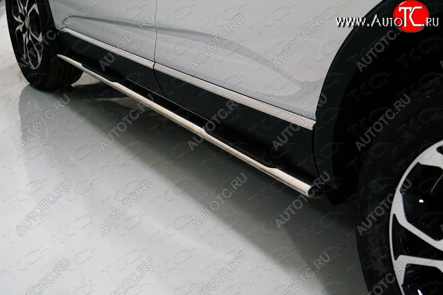29 749 р. Пороги овальные с накладкой 75х42 мм ТСС Тюнинг  Renault Arkana (2019-2025) (серые)  с доставкой в г. Пермь