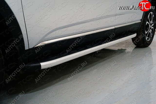 20 599 р. Пороги алюминиевые с пластиковой накладкой ТСС Тюнинг  Renault Arkana (2019-2025) (серые)  с доставкой в г. Пермь