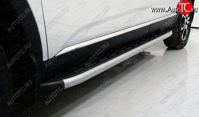 21 999 р. Пороги алюминиевые с пластиковой накладкой ТСС Тюнинг  Renault Arkana (2019-2025) (карбон серебро)  с доставкой в г. Пермь