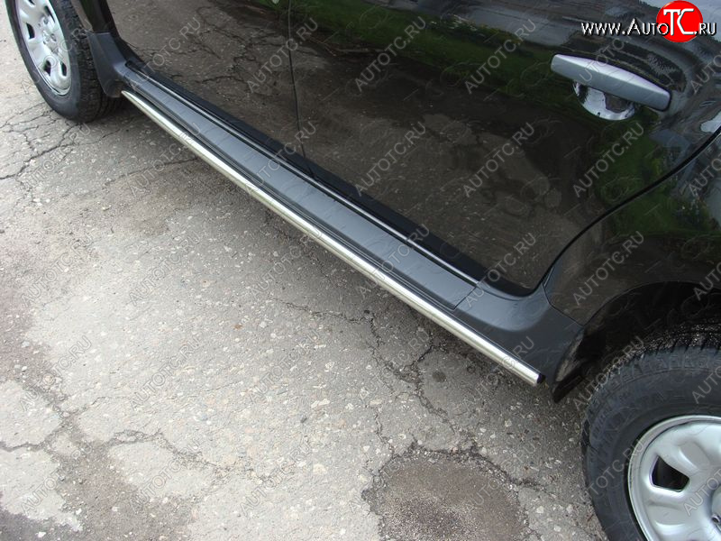 17 649 р. Защита порогов труба d42,4 мм ТСС Тюнинг Renault Duster HS дорестайлинг (2010-2015) (серые)  с доставкой в г. Пермь