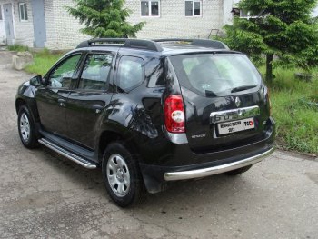 Защита задняя (овальная длинная 75х42 мм) ТСС Тюнинг Renault Duster HS дорестайлинг (2010-2015) (овальная длинная)