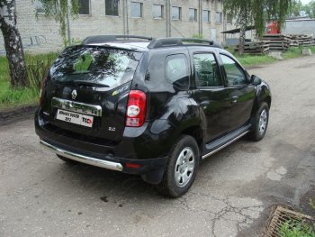 Защита задняя (овальная короткая 75х42 мм) ТСС Тюнинг Renault Duster HS дорестайлинг (2010-2015) (овальная короткая)