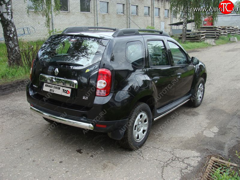15 899 р. Защита задняя (овальная короткая 75х42 мм) ТСС Тюнинг Renault Duster HS дорестайлинг (2010-2015) (овальная короткая)  с доставкой в г. Пермь