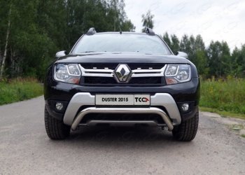 Защита переднего бампера кенгурин 60,3 мм ТСС Тюнинг Renault Duster HS рестайлинг (2015-2021) (нержавейка)