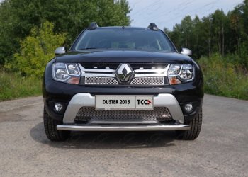 Защита переднего бампера нижняя d60,3 мм ТСС Тюнинг Renault Duster HS рестайлинг (2015-2021) (нержавейка)