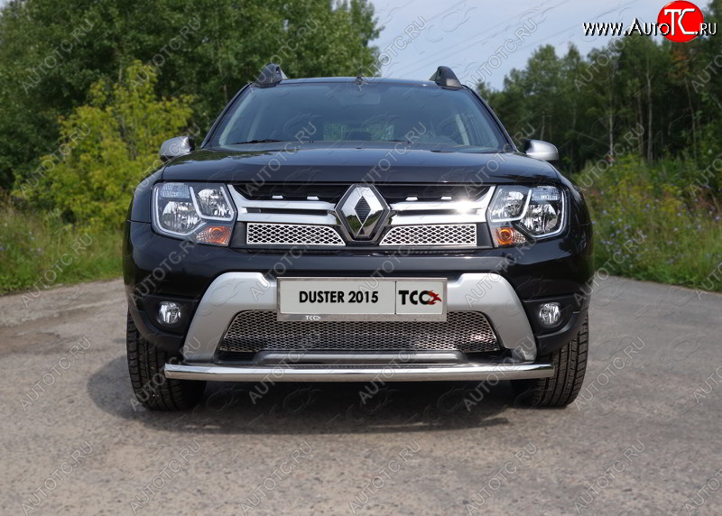 14 699 р. Защита переднего бампера нижняя d60,3 мм ТСС Тюнинг Renault Duster HS рестайлинг (2015-2021) (нержавейка)  с доставкой в г. Пермь