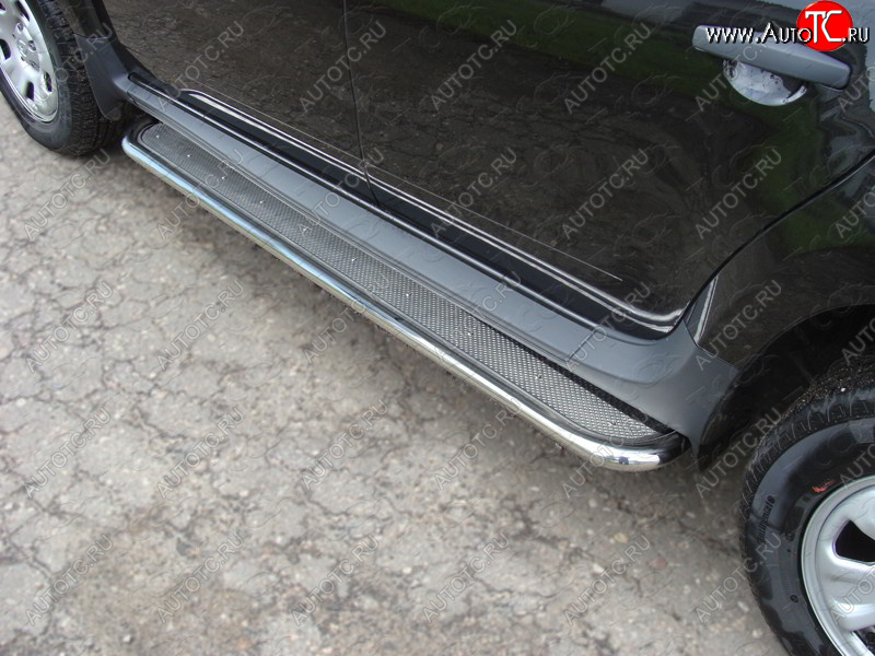 36 999 р. Пороги с площадкой 42,4 мм ТСС Тюнинг Renault Duster HS рестайлинг (2015-2021) (нержавейка)  с доставкой в г. Пермь