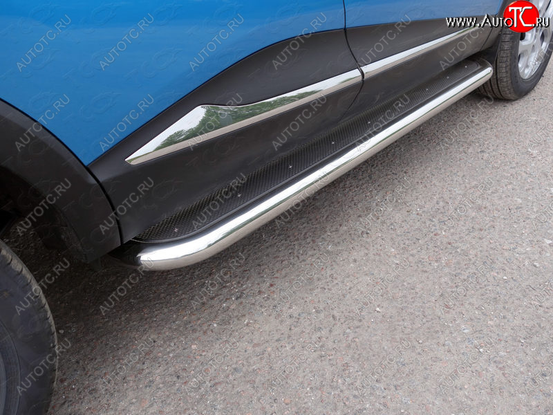 41 749 р. Пороги с площадкой 60,3 мм ТСС Тюнинг  Renault Kaptur (2016-2020) дорестайлинг (нержавейка)  с доставкой в г. Пермь