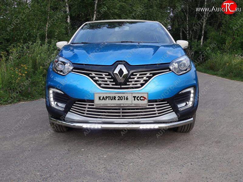 29 449 р. Защита переднего бампера нижняя с ДХО 60,3 мм ТСС Тюнинг Renault Kaptur дорестайлинг (2016-2020) (нержавейка)  с доставкой в г. Пермь