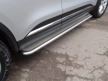Пороги с площадкой 42,4 мм ТСС Тюнинг Renault Koleos  2 (2016-2025)