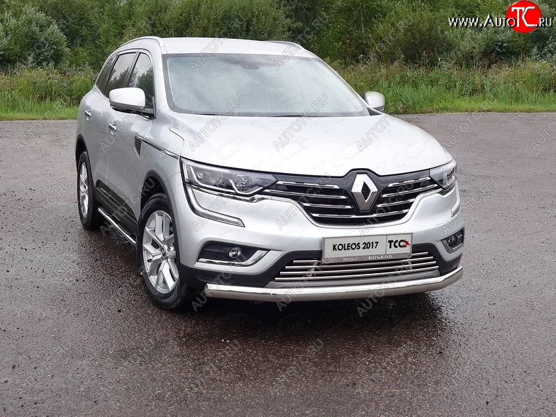 21 999 р. Защита переднего бампера нижняя овальная 75х42 мм ТСС Тюнинг Renault Koleos 2 (2016-2025) (нержавейка)  с доставкой в г. Пермь
