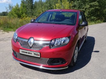 Защита переднего бампера нижняя d42,4 мм ТСС Тюнинг Renault Logan 2 дорестайлинг (2014-2018) (нержавейка)