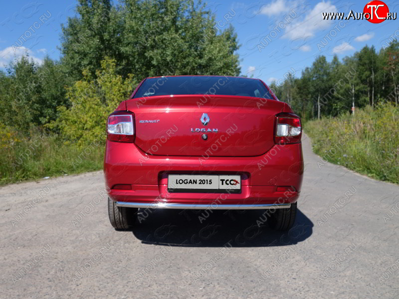 8 799 р. Защита задняя (нержавейка 42,4 мм), ТСС Тюнинг  Renault Logan  2 (2014-2018) дорестайлинг  с доставкой в г. Пермь